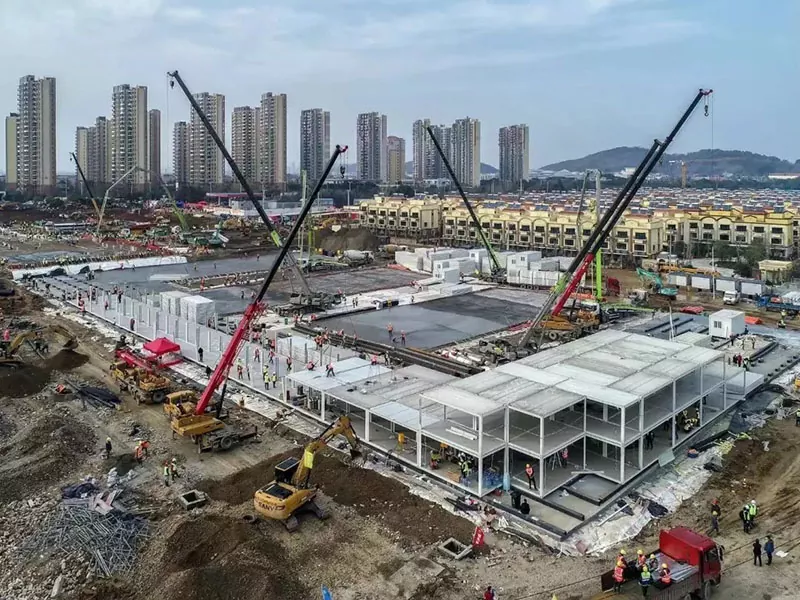 Nemocničná budova s ​​modulovou oceľovou konštrukciou